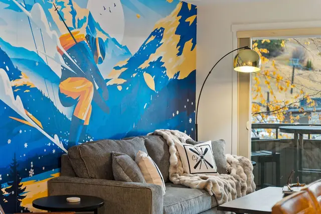 Stretch out on the couch, catch the mountain through the balcony door, and let this be your spot for the nap between skiing and dinner.
