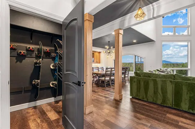 Rack your boots and boards in the mudroom before heading down the hall to the dining table and sectional.