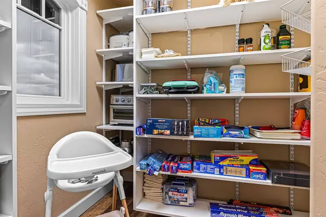 Find the high chair and baby essentials already stocked in the utility closet if you're traveling with little ones.